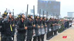 Lực lượng cảnh sát cơ động đang diễn tập