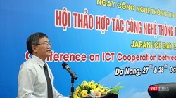 Ông Nguyễn Quang Thanh, Giám đốc Sở TT & TT TP Đà Nẵng chia sẻ tại Hội thảo. Ảnh Hồ Xuân Mai.