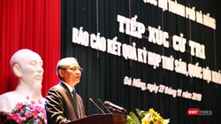 Bí thư Đà Nẵng Trương Quang Nghĩa tại Hội nghị tiếp xúc cử tri các quận trên địa bàn TP Đà Nẵng sáng 27/11.