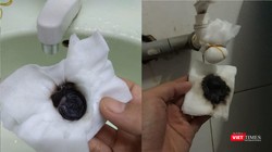 Dư luận và người dân Đà Nẵng mấy ngày nay lo lắng về chất lượng nước sinh hoạt khi chứng kiến cặn bẩn và vị lợ. (Ảnh: Nguyệt Cát)