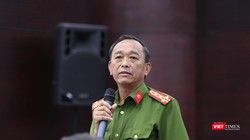 Đại tá Trần Mưu – Phó Giám đốc Công an TP Đà Nẵng trả lời báo giới tại Họp báo định kỳ Quý 1/2019 do UBND TP Đà Nẵng tổ chức diễn ra chiều 24/4.