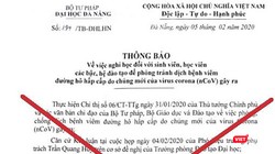 Văn bản giả mạo công văn của ĐH Đà NẴng cho sinh viên nghỉ học đến 16/2