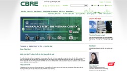 Trang web của CBRE Việt Nam cũng bỏ trống báo cáo nghiêm cứu thị trường BĐS Đà Nẵng