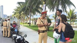 Lực lượng cảnh sát giao thông đang làm nhiệm vụ