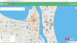 Giao diện bản đồ thông tin dịch tễ COVID-19 TP Đà Nẵng