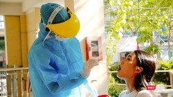 Lực lượng y tế lấy mẫu xét nghiệm cho thí sinh thi tốt nghiệp THPT đợt 2 tại Đà Nẵng