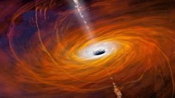 Vật chất xoay tròn theo hình xoắn ốc xung quanh hố đen. Ảnh: NASA.