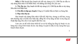 Công ty CP Đầu tư dịch vụ Hưng Hải là đơn vị lập quy hoạch dự án.