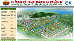 Quy hoạch tổng quan dự án khu đô thị sinh thái dọc hai bờ sông Đơ tổng diện tích hơn 67ha/ Ảnh: hud4.vn