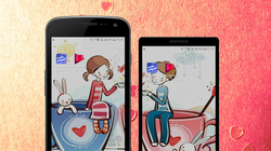 Tạo hình nền đôi nhân dịp Lễ Tình Yêu - Valent