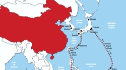 Sơ đồ minh họa chuỗi đảo thứ nhất và chuỗi đảo thứ hai mà Trung Quốc đang đẩy mạnh xây dựng trên biển Đông