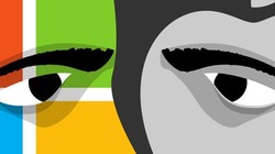 Tranh chấp giữa Microsoft và Apple chưa bao giờ dừng lại. Ảnh: QQ