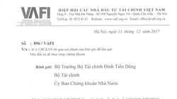 Văn bản của VAFI gửi Bộ trưởng Bộ Tài chính