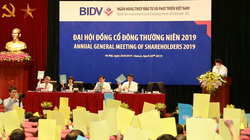 Các cổ đông tham gia ĐHĐCĐ thường niên năm 2019 của BIDV tiến hành bỏ phiếu (Nguồn: BIDV)