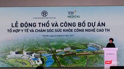 Bà Thái Hương phát biểu tại buổi lễ động thổ dự án TH Medical 