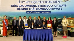 Toàn cảnh buổi lễ ký kết hợp tác toàn diện giữa Sacombank và Bamboo Airways - hệ sinh thái Bamboo Airways