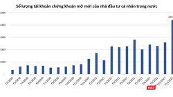 Hơn 220.000 tài khoản chứng khoán mở mới trong tháng 11/2021