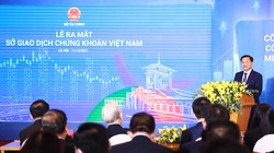 Phó Thủ tướng Lê Minh Khái phát biểu tại lễ ra mắt Sở Giao dịch chứng khoán Việt Nam