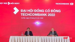 Chủ tịch Techcombank Hồ Hùng Anh làm chủ toạ tại ĐHĐCĐ thường niên năm 2022 (Ảnh: P.D)