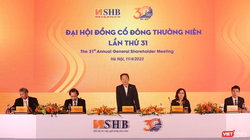 Ông Đỗ Quang Hiển - Chủ tịch HĐQT SHB - phát biểu tại AGM 2023