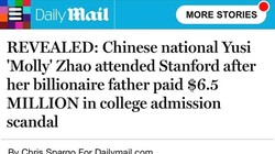 Vụ việc tỷ phú Trung Quốc Triệu Đào chạy tiền cho con vào đại học Mỹ được báo chí phương Tây phanh phui.