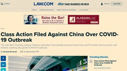 Thông tin về vụ các công dân Mỹ kiện chính phủ Trung Quốc trên trang web LOW.com (Ảnh: Đa Chiều).