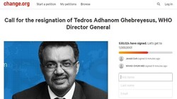 Bức thư kiến nghị ông Tedros Adhanom từ chức Tổng giám đốc WHO đã thu được hơn 530 ngàn chữ ký ủng hộ (Ảnh: Đông Phương).