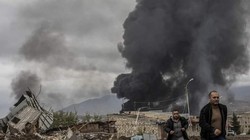 Thành phố Stepanekert thủ phủ vùng Nagorno-Karabakh bị bom đạn tàn phá nặng nề (Ảnh: Đông Phương).