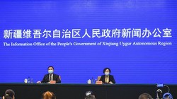 Tối 25/10, chính quyền Khu tự trị Duy Ngô Nhĩ Tân Cương đã họp báo về tình hình dịch COVID-19 ở địa khu Kashgar (Ảnh: Tân Hoa xã).