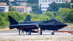 Hình ảnh chiếc máy bay bí ẩn xuất hiện tại sân bay Zhukovsky hôm 15/7 (Ảnh: AP).