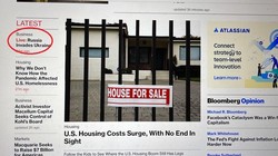 Tin sai sự thật "Nga đã xâm lược Ukraine" nằm trên đầu trang web Bloomberg suốt 30 phút mới được gỡ xuống (Ảnh: Đông Phương).