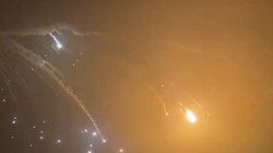 Tên lửa hành trình Nga tấn công Kiev và bị bắn hạ sáng sớm 25/2 (Ảnh: Đông Phương).