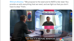 Ông Kuleba trả lời phỏng vấn của Đài NBC (Ảnh: Twitter).