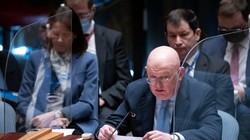 Đại sứ Nga tại Liên Hợp Quốc Vassily Nebenja đã giận dữ bỏ không dự cuộc họp của Hội đồng Bảo an khi Chủ tịch Hội đồng châu Âu chỉ trích Nga (Ảnh: AP).