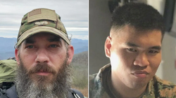 Hai người Mỹ được cho là đã bị quân Nga bắt ở Ukraine; người bên phải là Huỳnh Ngọc Tài (Ảnh: Dailytelegraph).