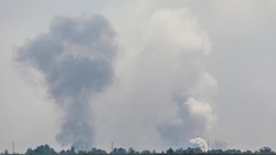 Kho vũ khí của Nga ở ở thị trấn Dzhankoi, miền bắc Crimea phát nổ sáng 16/8 (Ảnh: Thenews).