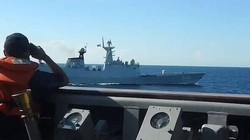 Hải quân lực lượng phòng vệ Đài Loan giám sát tàu PLA ở khoảng cách gần (Ảnh: LTN).