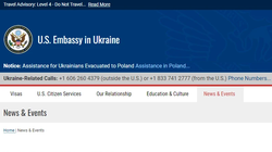 Ngày 23/8, Đại sứ quán Mỹ ở Kiev ra cảnh báo an ninh, yêu cầu công dân lập tức rời khỏi Ukraine (Ảnh: QQ).