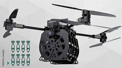 Máy bay không người lái Revolver 860 có thể mang và thả 8 quả đạn cối cỡ 60mm (Ảnh: Newtalk).