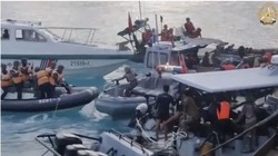 Các tàu của Hải cảnh Trung Quốc đụng độ tàu của Hải quân Philippines gần bãi Cỏ Mây hôm 17/6 (Ảnh: BPQ Philippines).