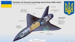 Loại vũ khí mới tên lửa - UAV mang tên "Palyanytsia" mà Ukraine vừa phát triển (Ảnh: NetEasy)