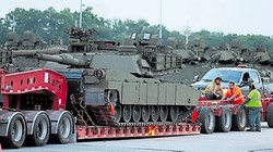 Xe tăng đã được đưa vào thủ đô Washington chuẩn bị cho cuộc duyệt binh. Ảnh: Guangming.