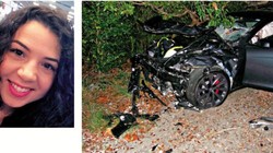 Nạn nhân 22 tuổi Leon và chiếc Tesla Model S gây tai nạn. Ảnh: Takungpao.