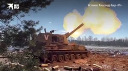 Pháo tự hành Nga pháo kích vào chiến trường quân đội Ukraine. Ảnh minh họa TopWar