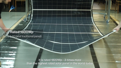 Tấm pin mặt trời dạng cuộn linh hoạt. Ảnh: Apollo Power