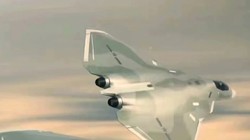 Đồ họa 3D mô hình máy bay tiêm kích tàng hình thế hệ 6 Trung Quốc. Ảnh SCMP.