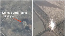 Pháo binh Ukraine phá hủy một xe phóng tên lửa Buk-M3 quân đội Nga. Ảnh Military Ukraine. 