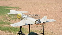 Máy bay không người lái tự sát của nhóm Liwa Al-Ghalibun. Ảnh video IWN.