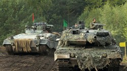 Xe tăng Leopard-2 và xe thiết giáp Marder. Ảnh minh họa Military Ukraine. 
