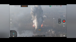 Pháo phản lực nhiệt áp Solntsepek phá hủy trận địa phòng ngự quân đội Ukraine. Ảnh video ư đoàn ĐBĐK 76 Pskov.